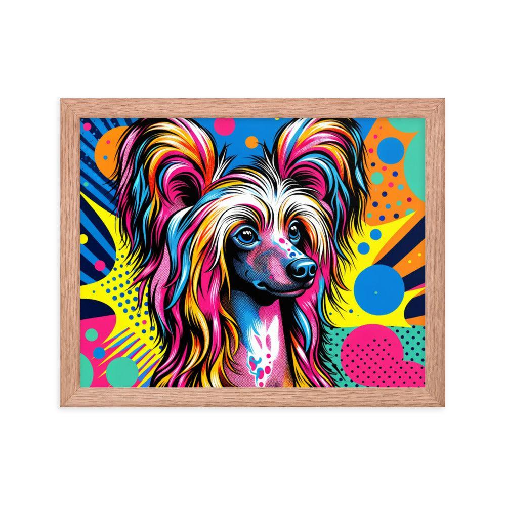 Chinese Crested Dog Pop Art Vibrance Framed Poster - Oh Posters