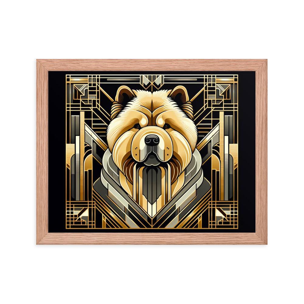 Chow Chow Geometric Shapes and Metallic Palette Framed Poster - Oh Posters