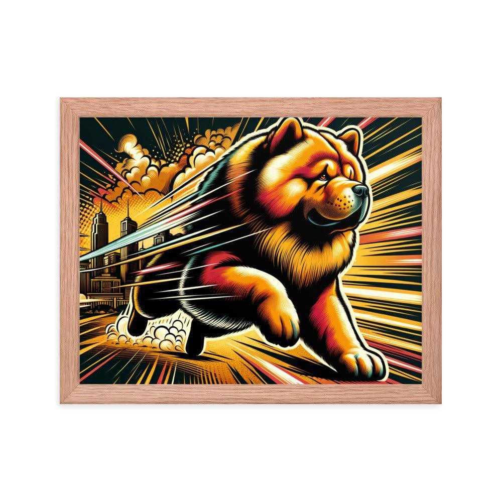 Chow Chow Dynamic Superhero Comic Style Framed Poster - Oh Posters