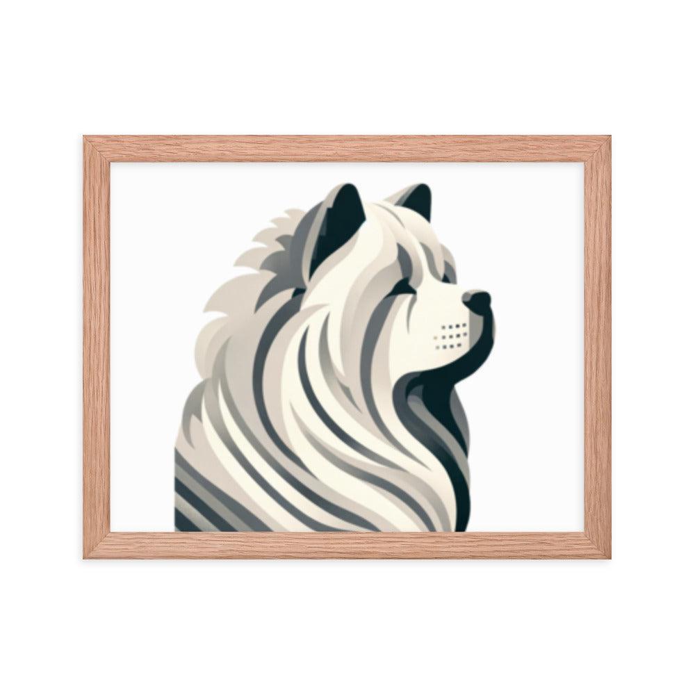 Chow Chow Minimalist Art Simple Lines & Limited Palette Framed Poster - Oh Posters