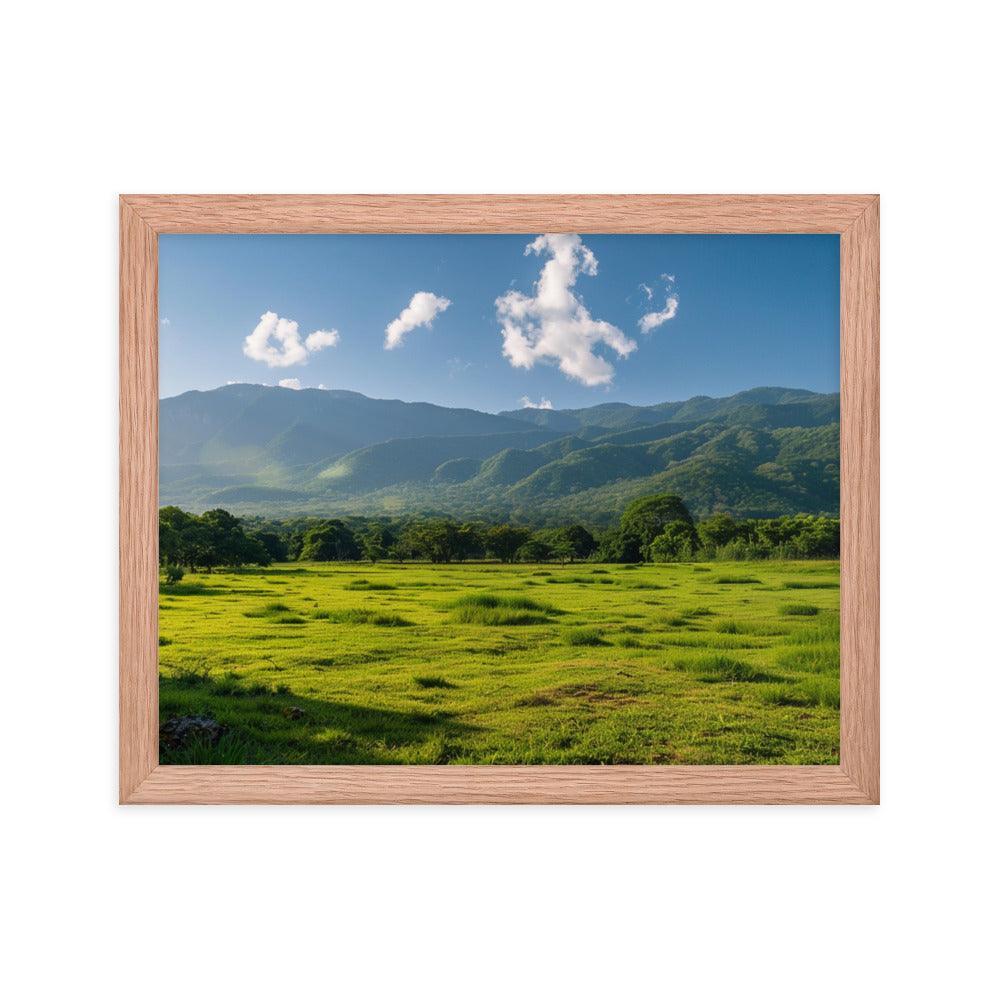 Lush Green Belizean Countryside Mountain View Framed Poster - Oh Posters