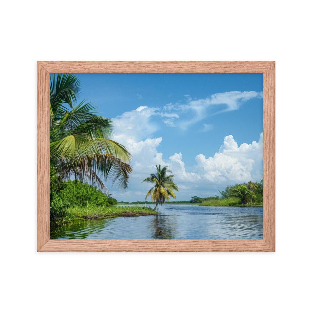 Serene Belize River Mangrove Landscape Framed Poster - Oh Posters