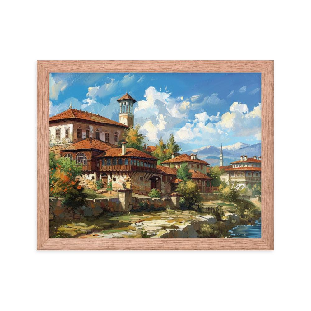 Bulgarian Riverside Manor Oil Painting Framed Poster - Oh Posters