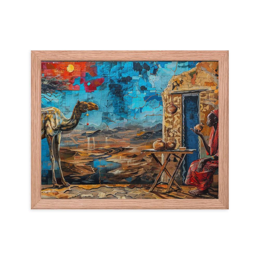 Eritrean Desert Life Colorful Mural Framed Poster - Oh Posters