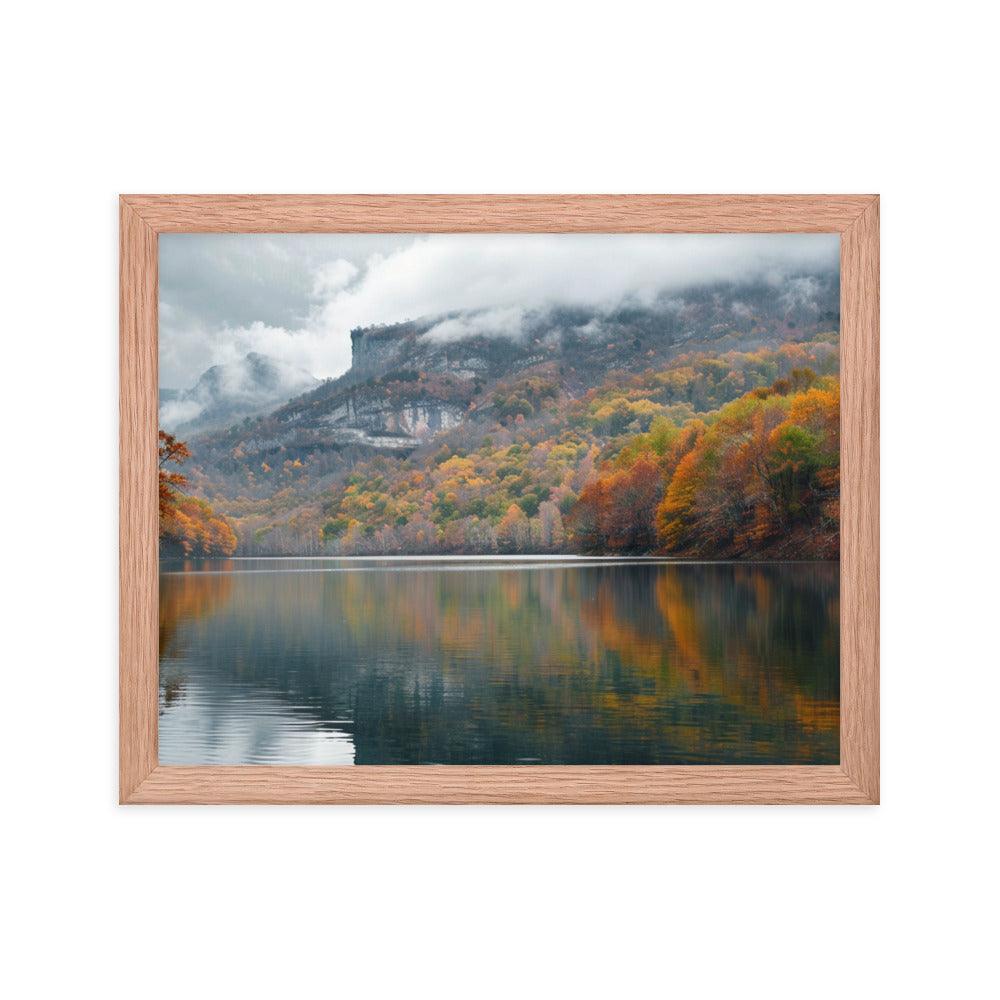 Georgia Autumn Mountain Lake Reflection Framed Poster - Oh Posters