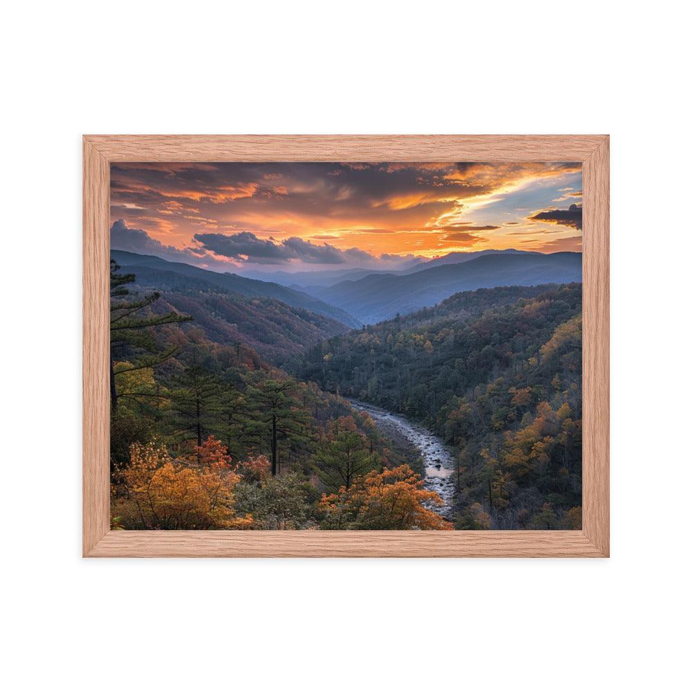 Georgia Sunset Over Mountain Valley Framed Poster - Oh Posters