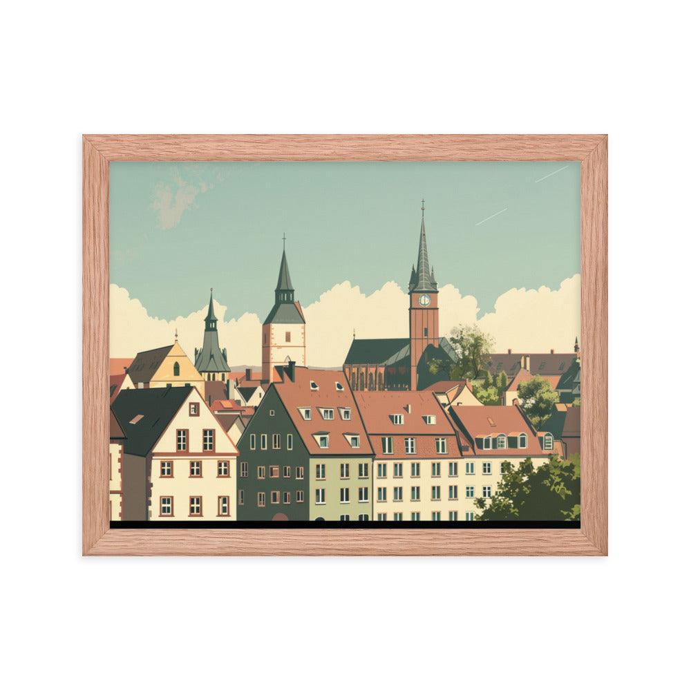 Germany Classic Town Center Digital Art Framed Poster - Oh Posters