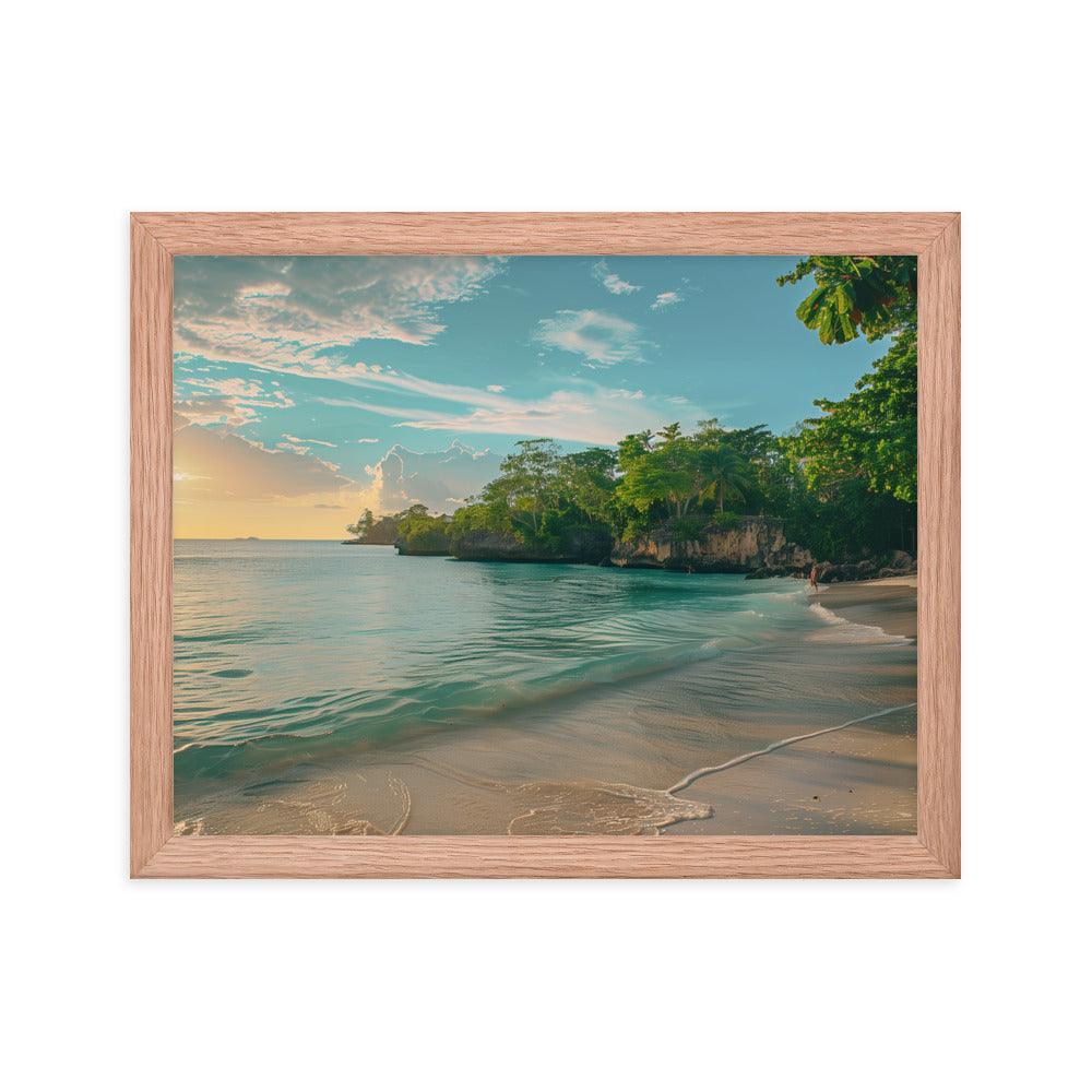 Jamaica Tranquil Seaside Sunset Framed Poster - Oh Posters