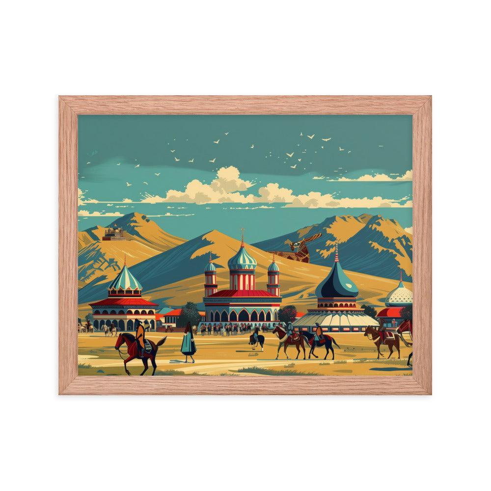 Kazakhstan Traditional Nomadic Settlement Framed Poster - Oh Posters