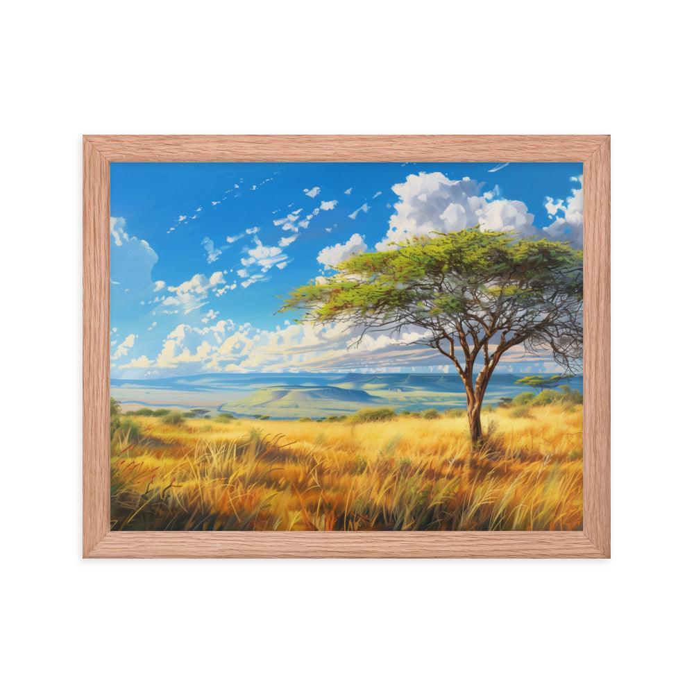 Kenya Golden Plains Scenic Landscape Framed Poster - Oh Posters