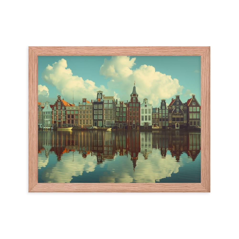 Netherlands Historic Amsterdam Canal Houses Framed Poster - Oh Posters