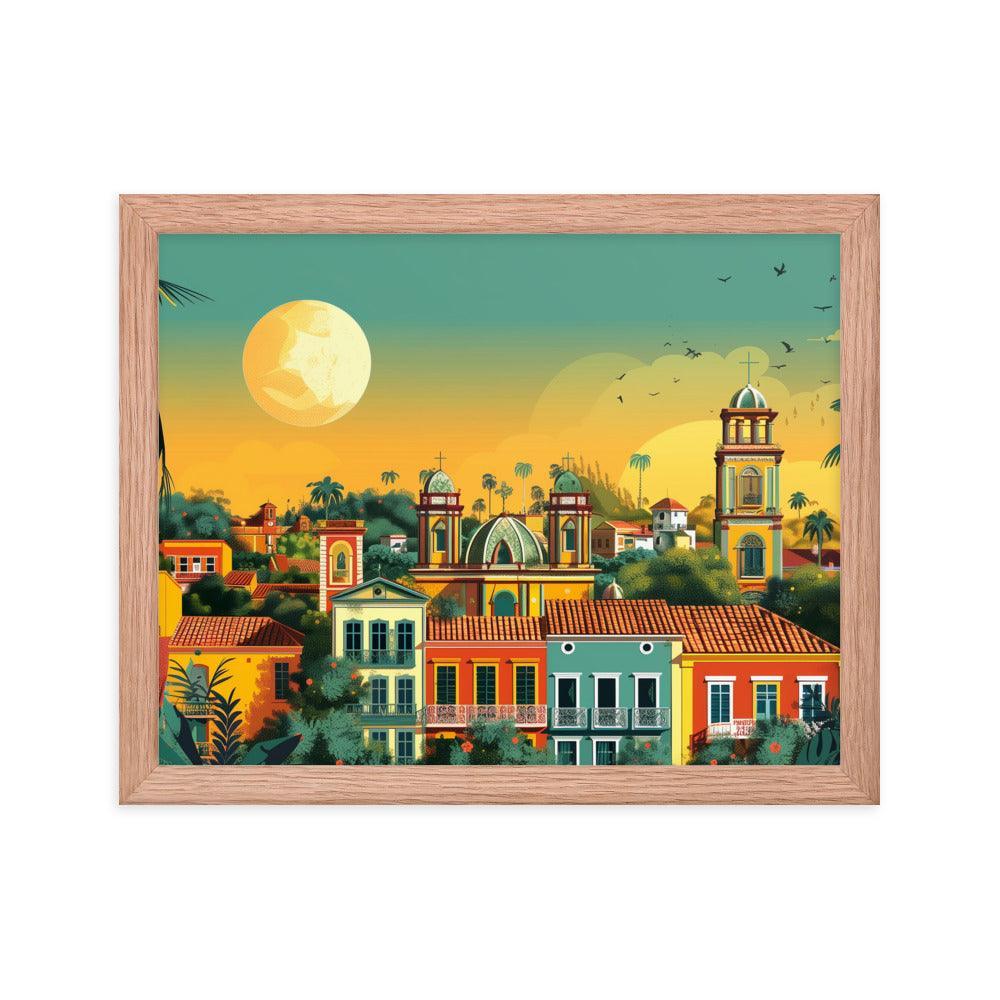 Paraguay Colonial Town Tropical Sunset Framed Poster - Oh Posters