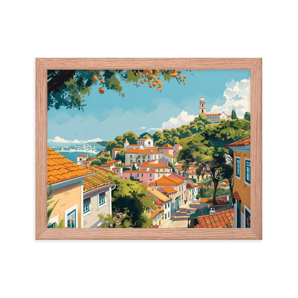 Portugal Charming Hillside Village Framed Poster - Oh Posters