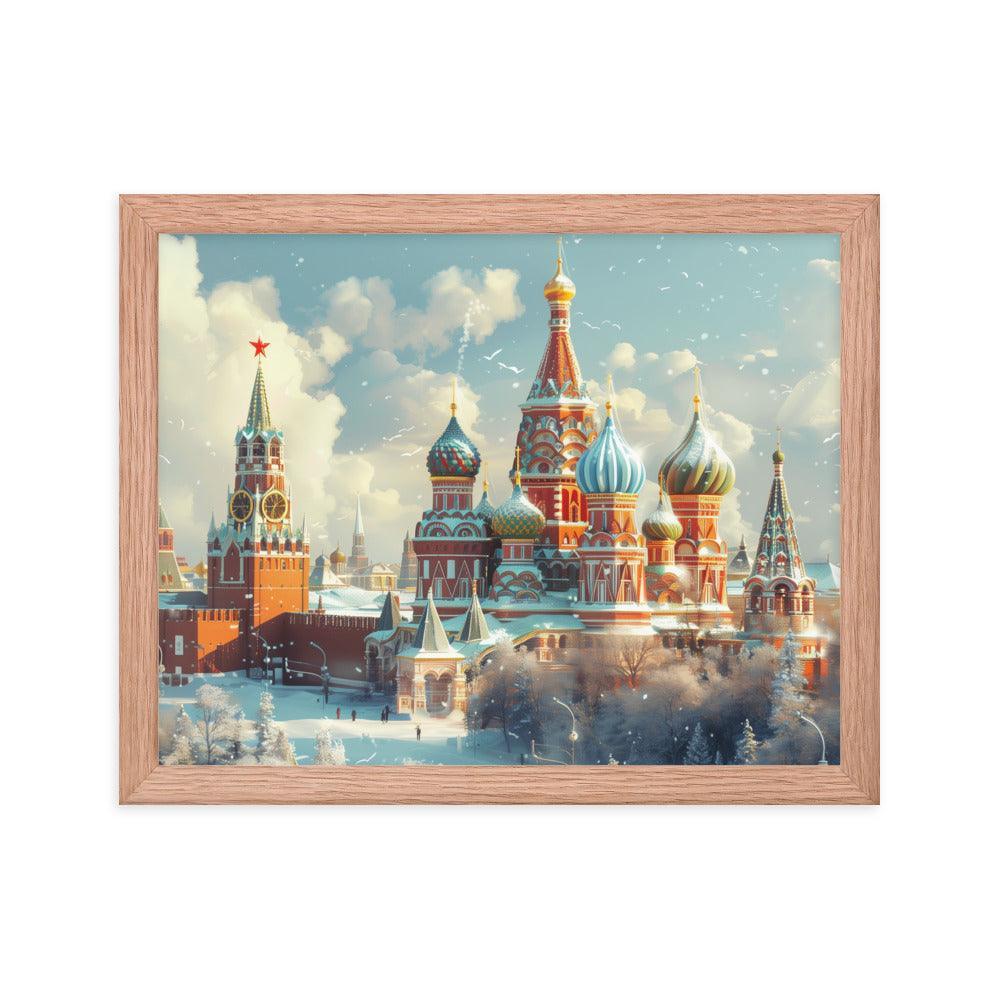 Russia Winter Moscow Kremlin Snowy Framed Poster - Oh Posters