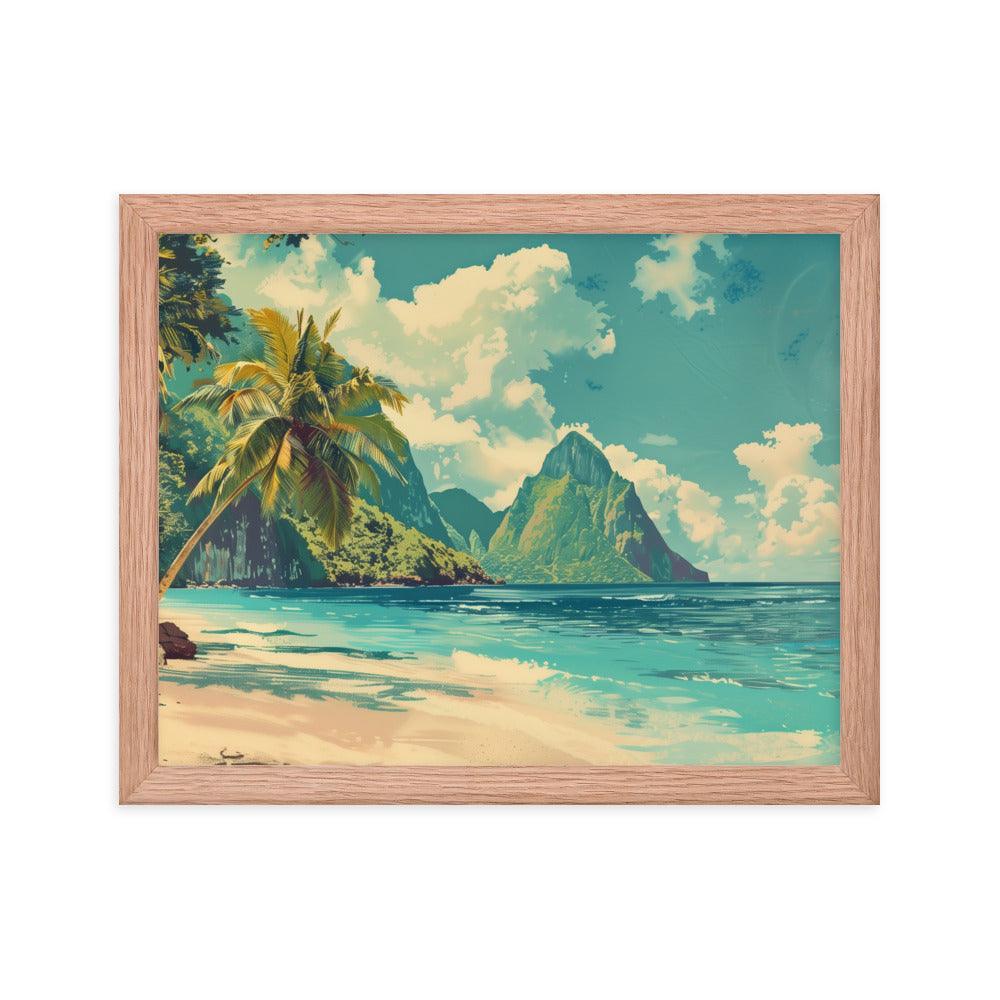 Saint Vincent and the Grenadines Pristine Beach Tropical Framed Poster - Oh Posters