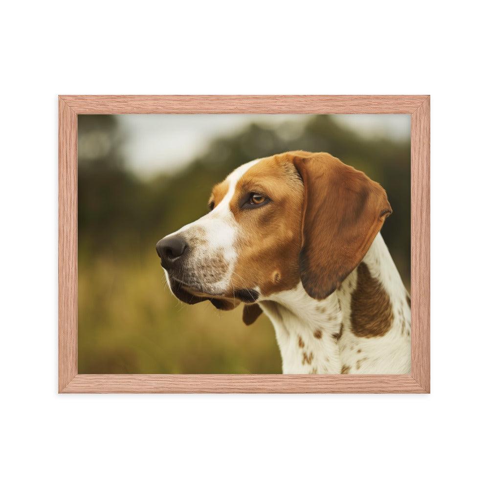 English Foxhound Side Profile in Nature Framed Poster - Oh Posters