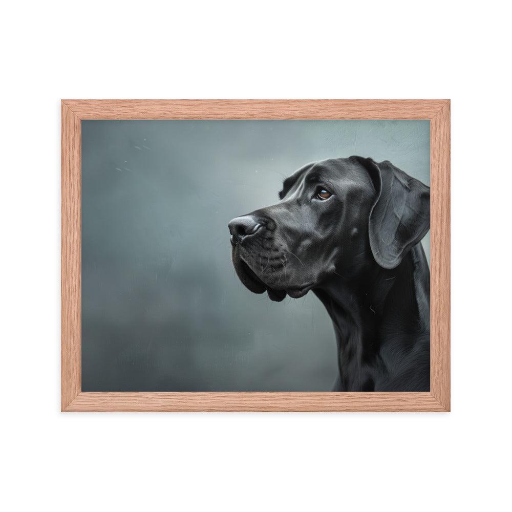 Great Dane Regal Side Profile Painting Framed Poster - Oh Posters