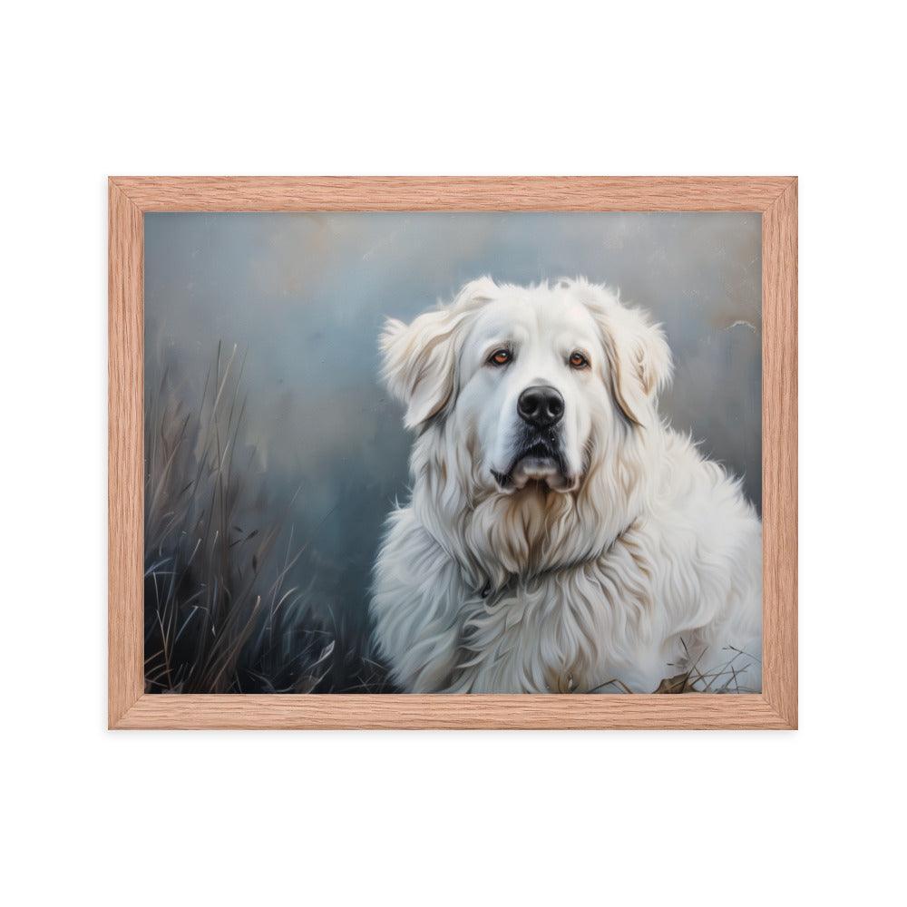 Great Pyrenees Majestic Winter Portrait Framed Poster - Oh Posters