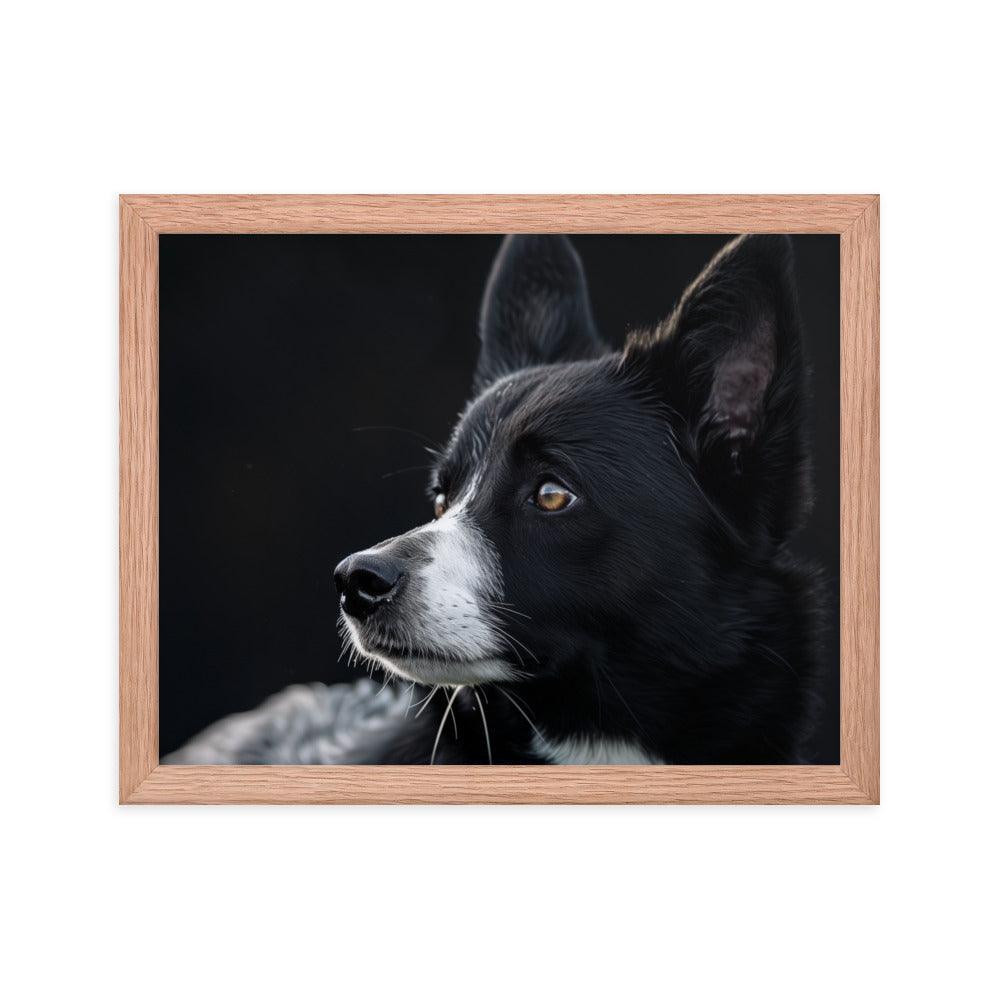 Karelian Bear Dog Side Profile Painting Framed Poster - Oh Posters