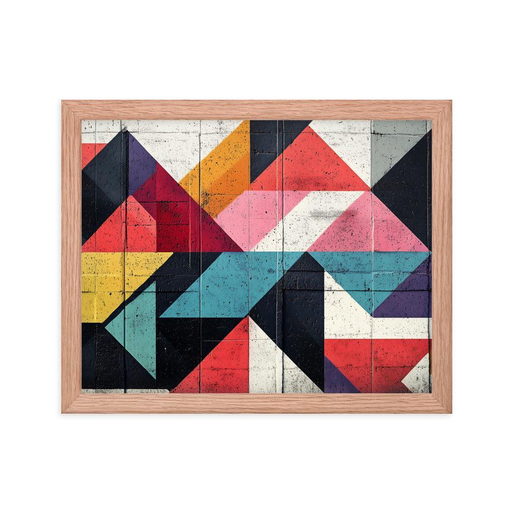 Vibrant Geometric Art Pattern With Bold Colors and Abstract Shapes Framed Poster - Oh Posters