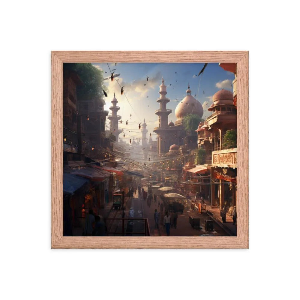 Futuristic Lahore Streets Pakistan Framed Poster - Oh Posters