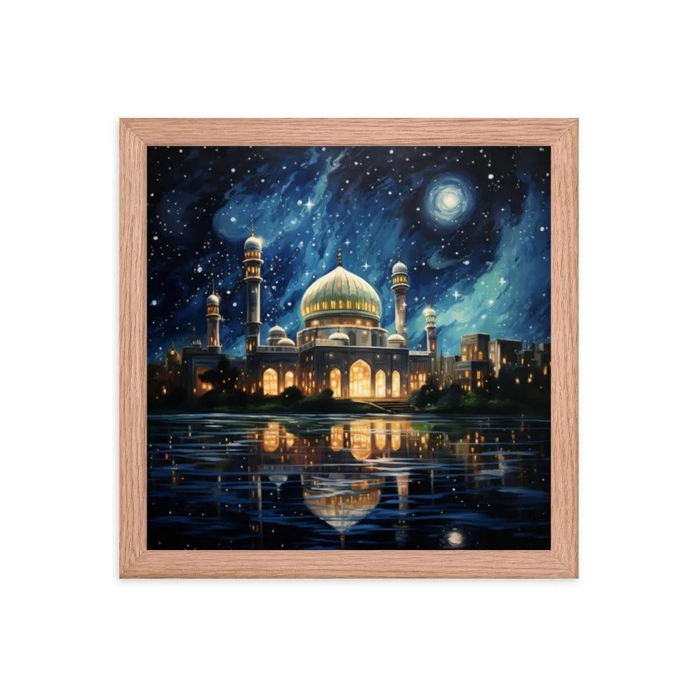 Pakistan Mosque Starry Night Painting Framed Poster - Oh Posters