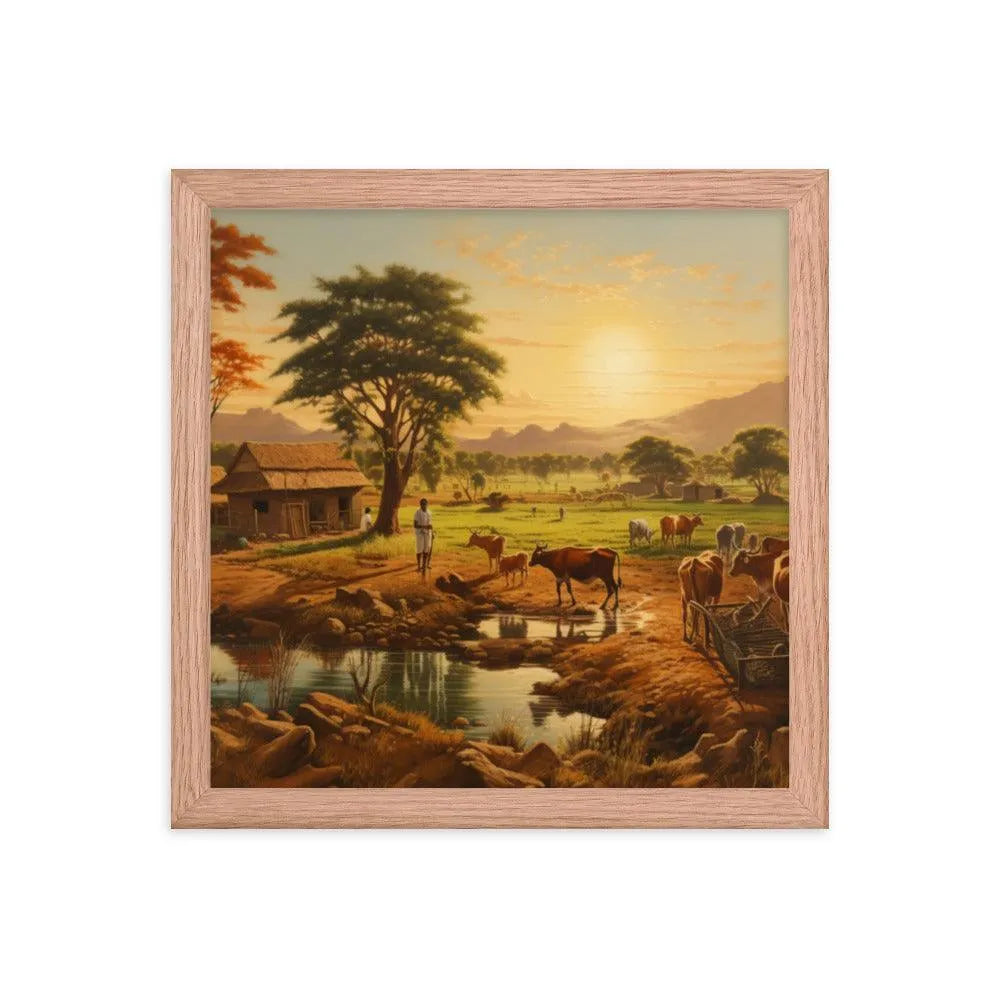 Indian Farm Painting Framed Poster - Oh Posters