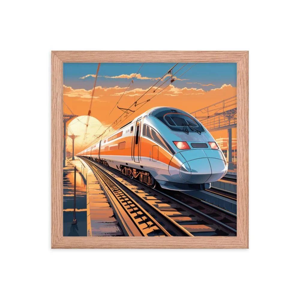 Futuristic Bullet Train in India Painting Framed Poster - Oh Posters