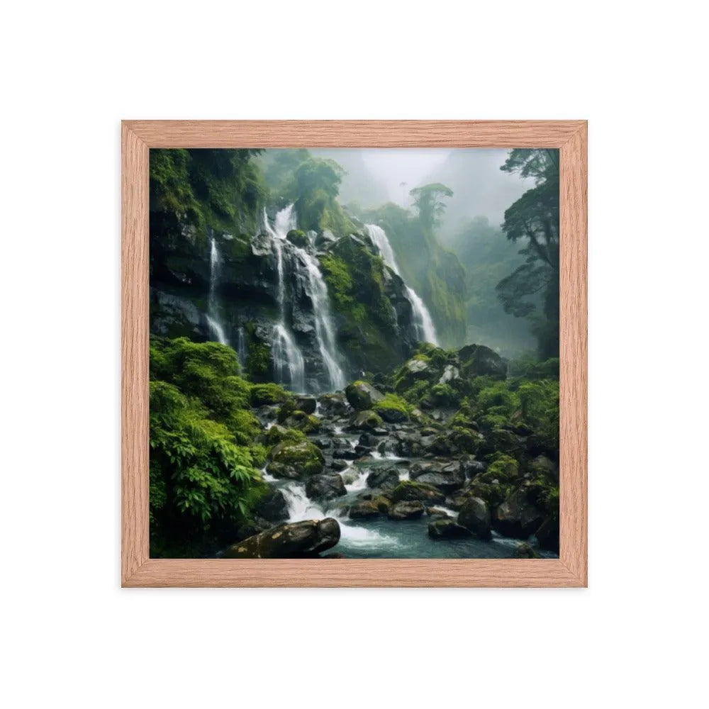 India Waterfall Forest Natural Framed Poster - Oh Posters