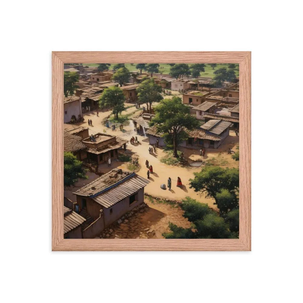 Indian Rural Village BirdsEye-View Framed Poster - Oh Posters