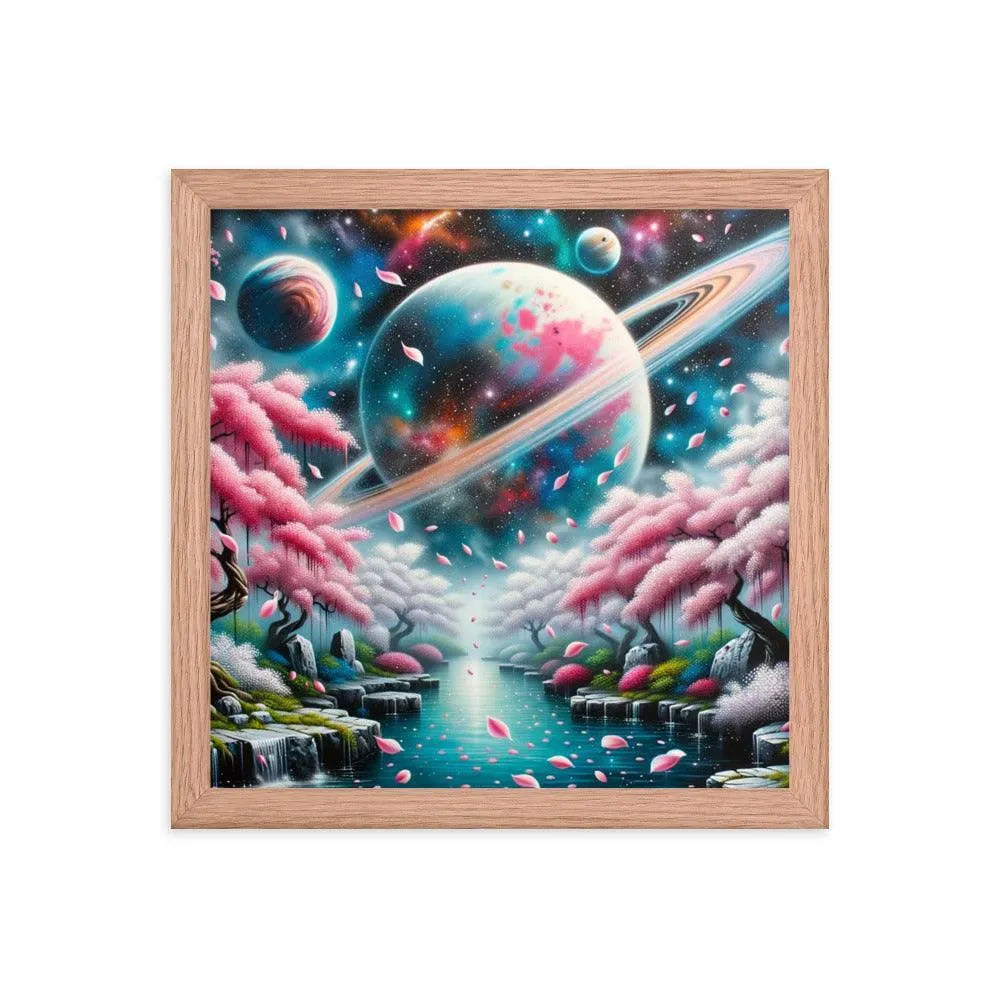 Japanese Garden Cosmic Spray Paint Art Framed Poster - Oh Posters