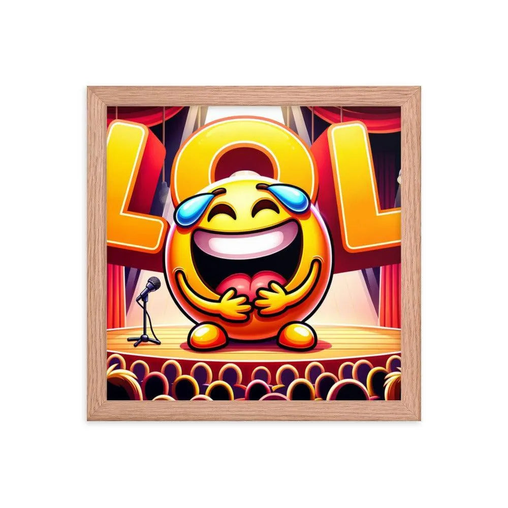 Laughing Emoji LOL Comedy Club Humour Funny Framed Poster - Oh Posters