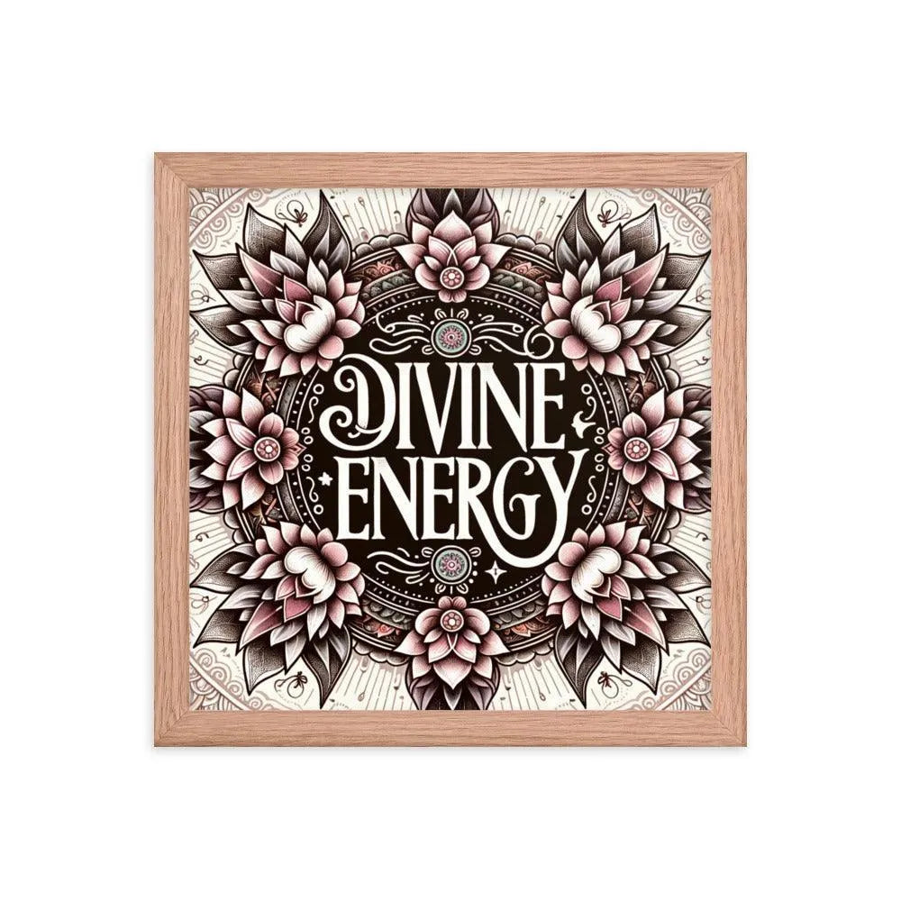 Divine Energy Hindu Typography Art Framed Poster - Oh Posters