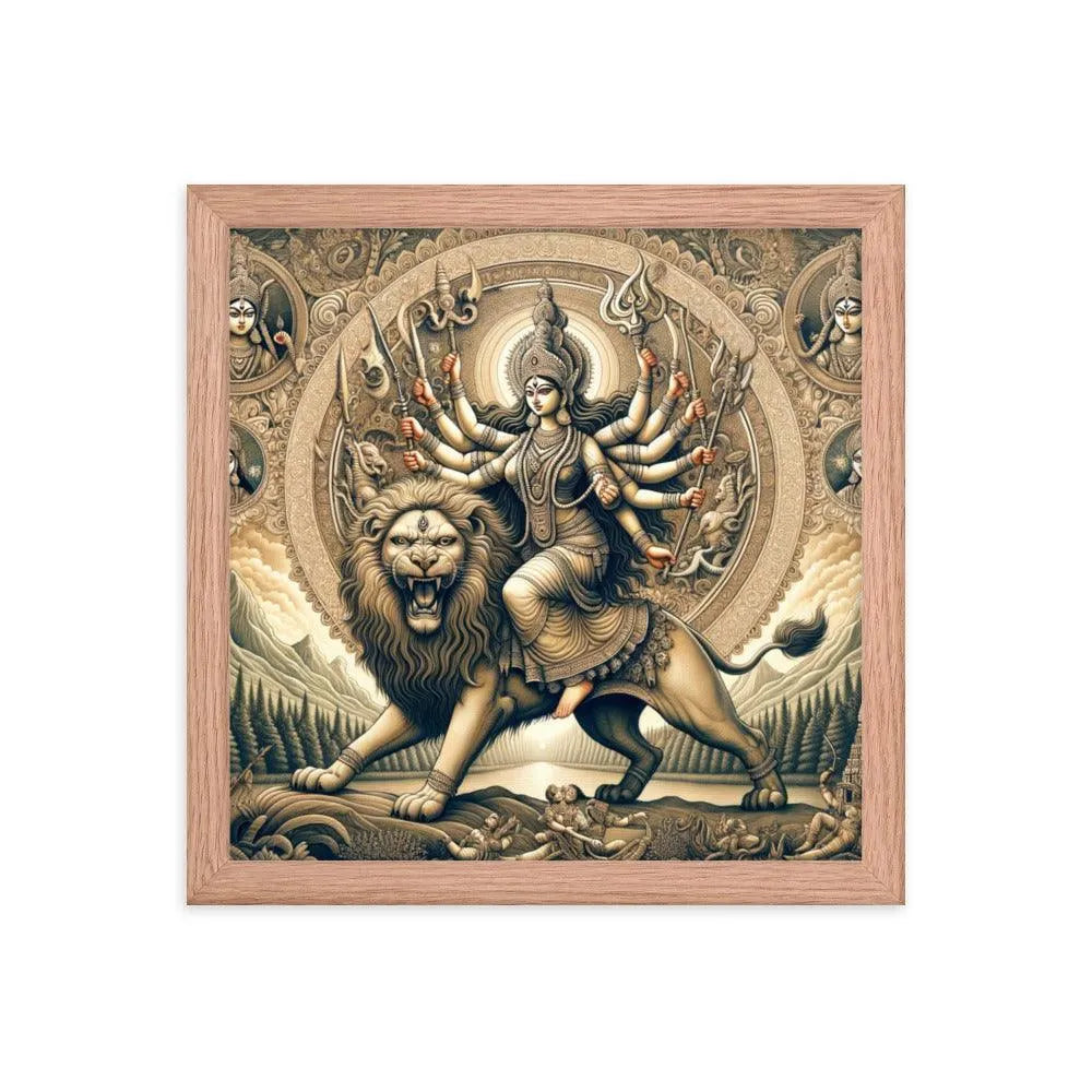 Goddess Durga Divine Warrior Hindu Framed Poster - Oh Posters