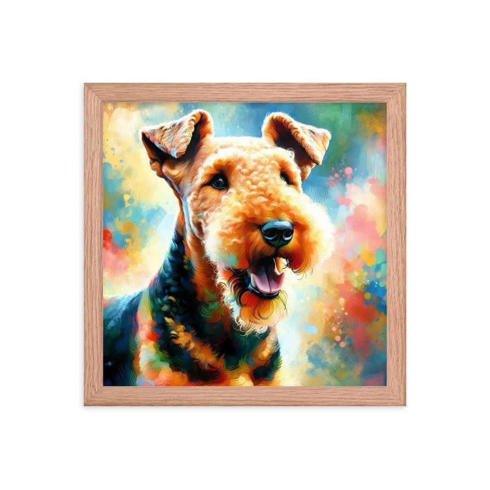 Colorful Airedale Terrier Vibrant Art Framed Poster - Oh Posters