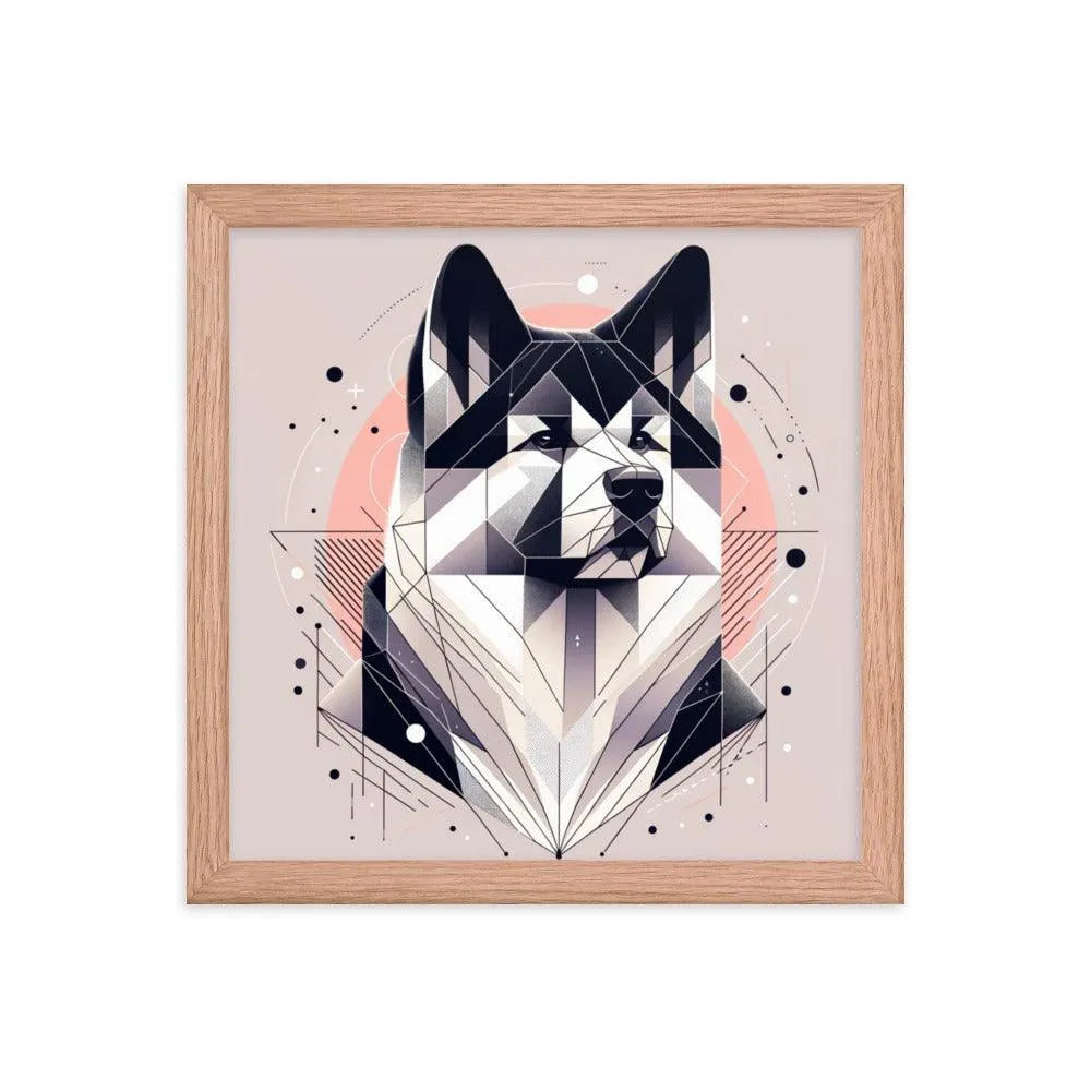 Geometric Akita Contemporary Art Framed Poster - Oh Posters