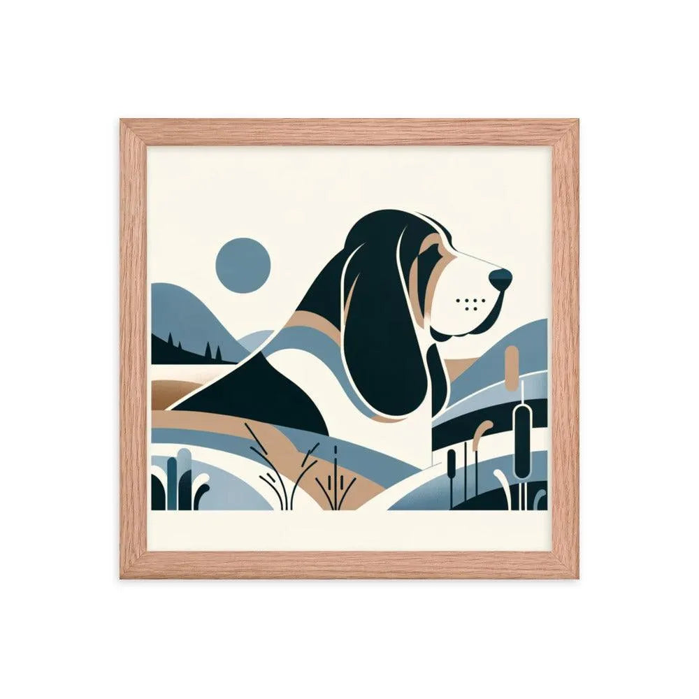 Minimalistic Basset Bleu de Gascogne Contemporary Art Framed Poster - Oh Posters