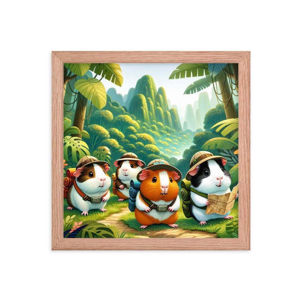 Guinea Pig Adventurers Jungle Exploration Framed Poster - Oh Posters