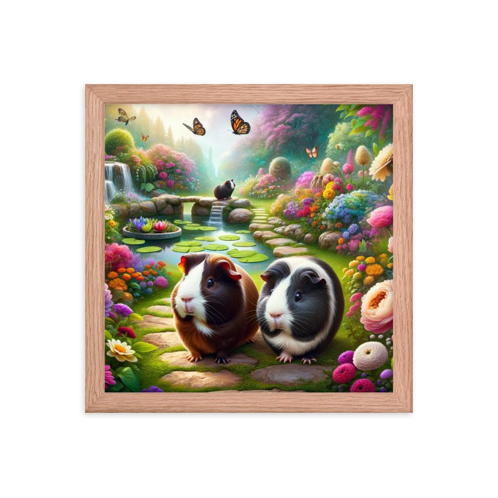 Guinea Pigs Enchanted Garden Fantasy Art Framed Poster - Oh Posters