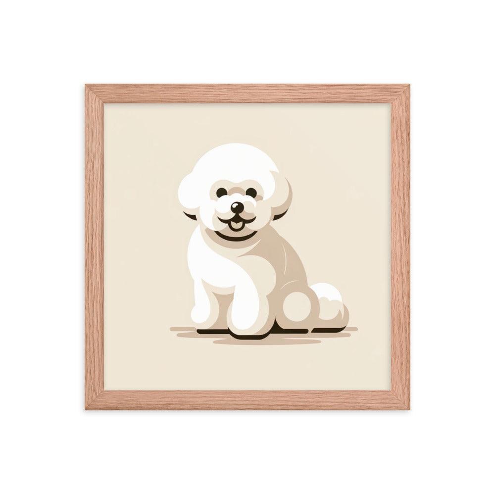 Charming Bichon Frise Cartoon Style Framed Poster - Oh Posters