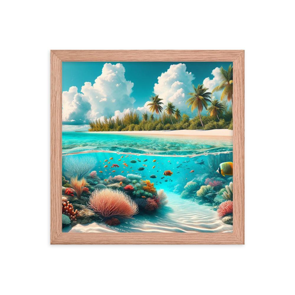 Tropical Paradise Underwater Coral Reef Bahamas Framed Poster - Oh Posters