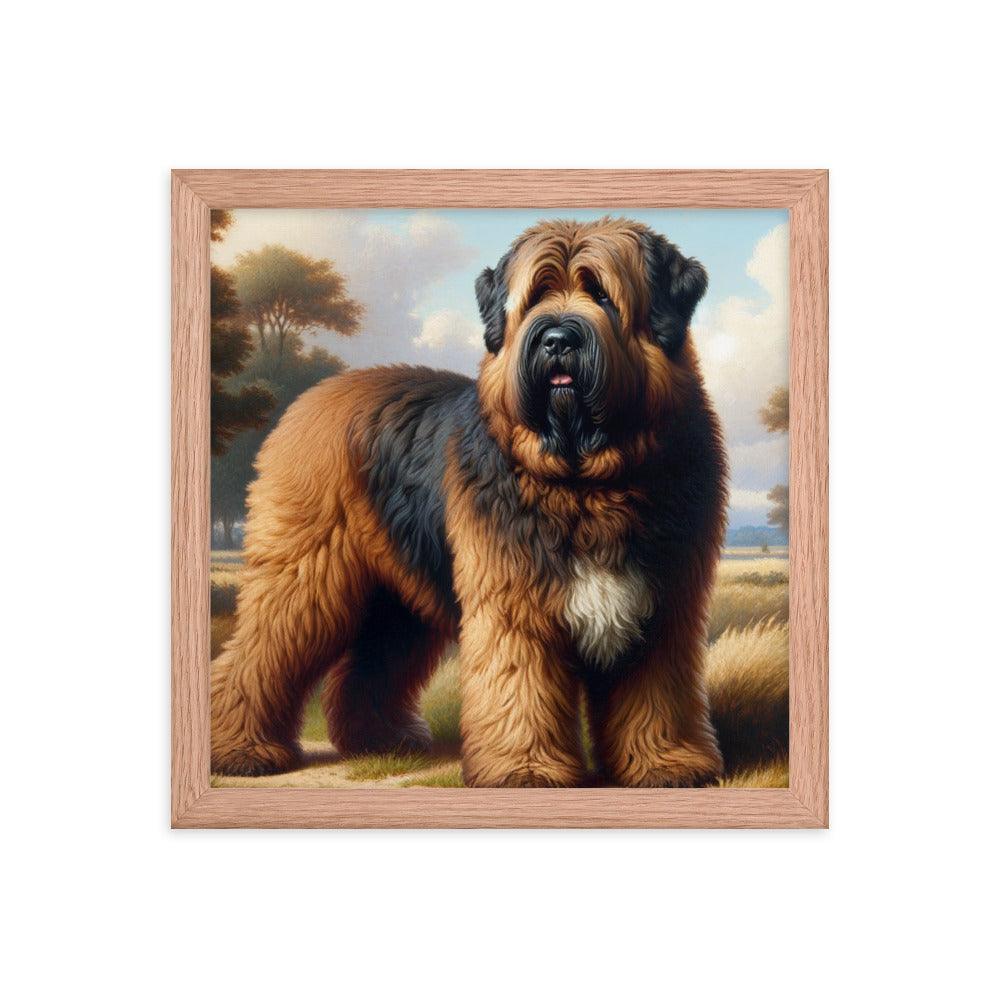 Bouvier Des Flandres Majestic Landscape Painting Framed Poster - Oh Posters