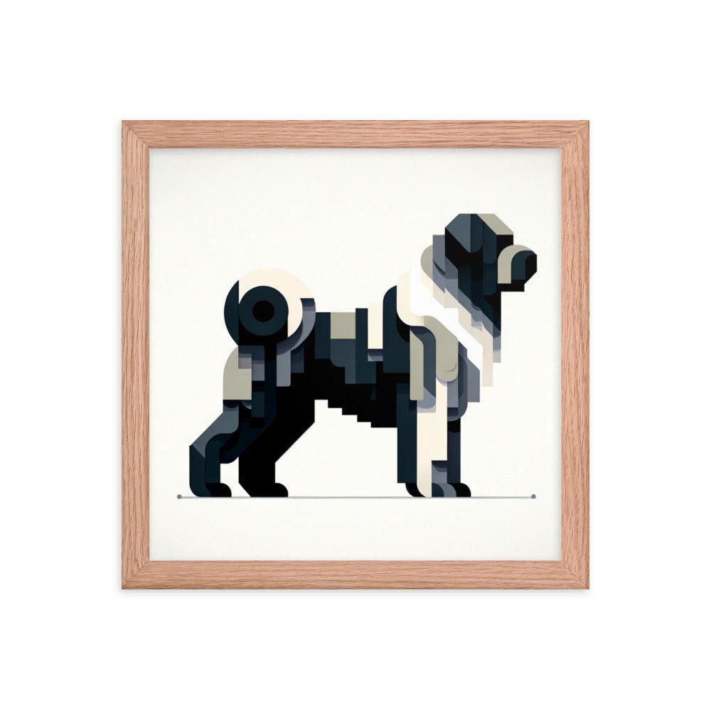 Geometric Bouvier Des Flandres Modern Art Framed Poster - Oh Posters