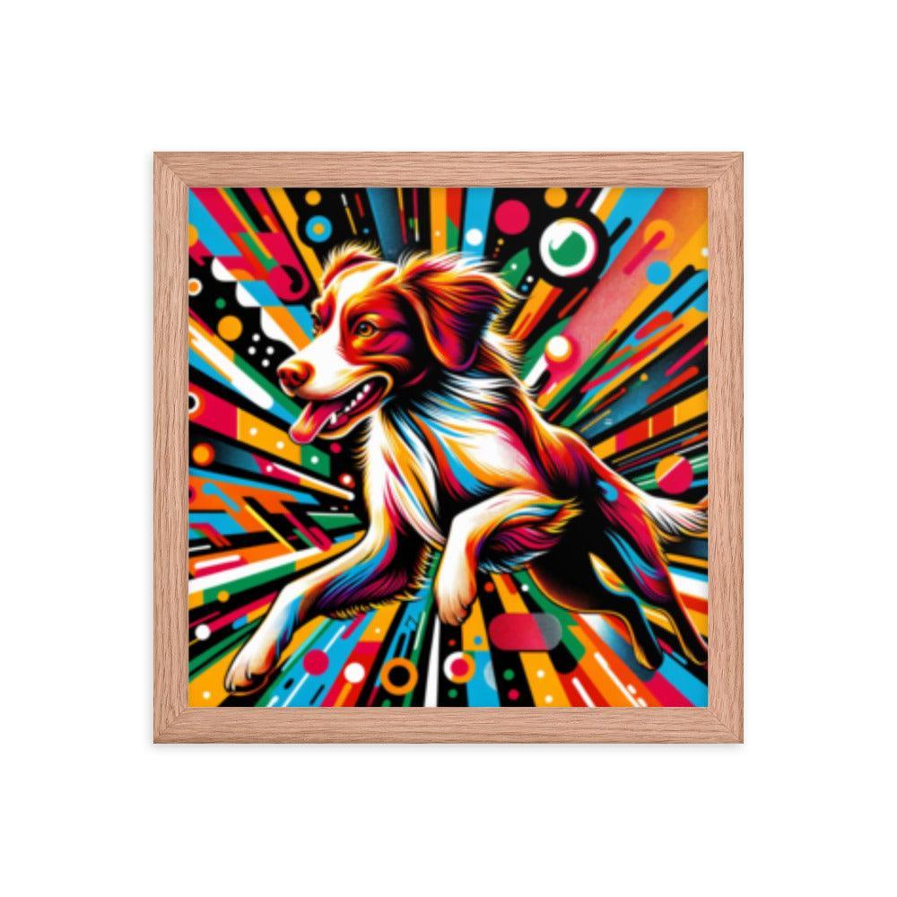 Brittany Spaniel Kaleidoscope Colors Modern Art Framed Poster - Oh Posters