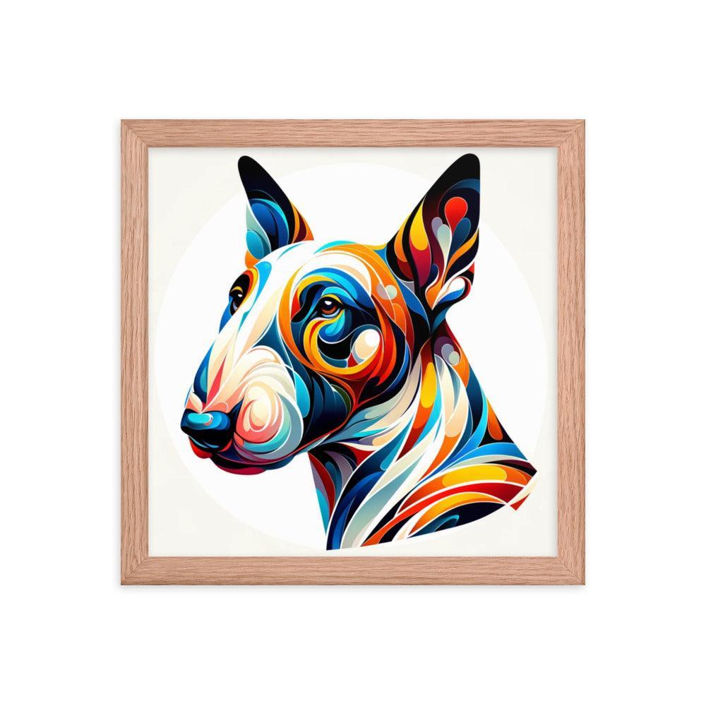 Colorful Bull Terrier Abstract Art Framed Poster - Oh Posters