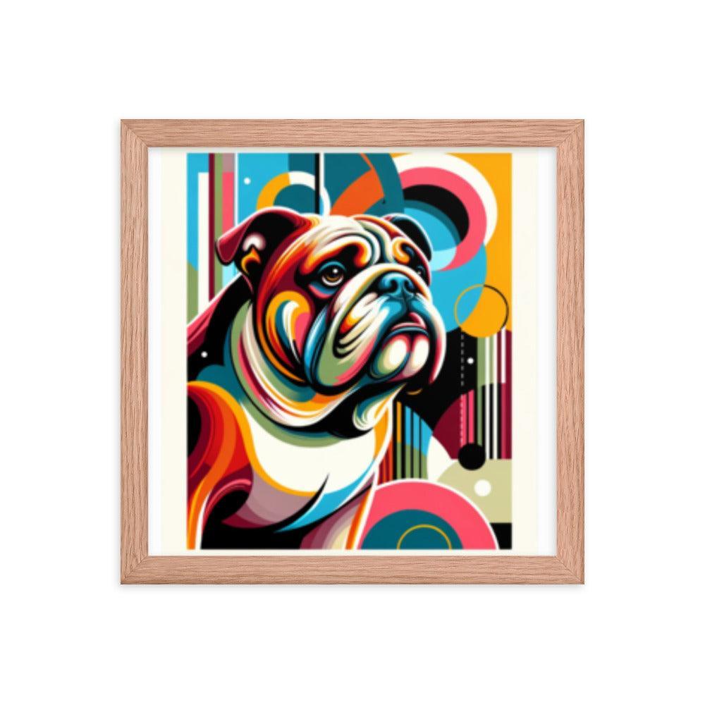 English Bulldog Retro Pop Art Style Framed Poster - Oh Posters