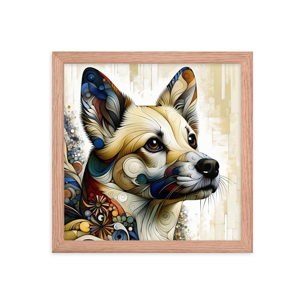 Canaan Dog Abstract Swirl Art Framed Poster - Oh Posters