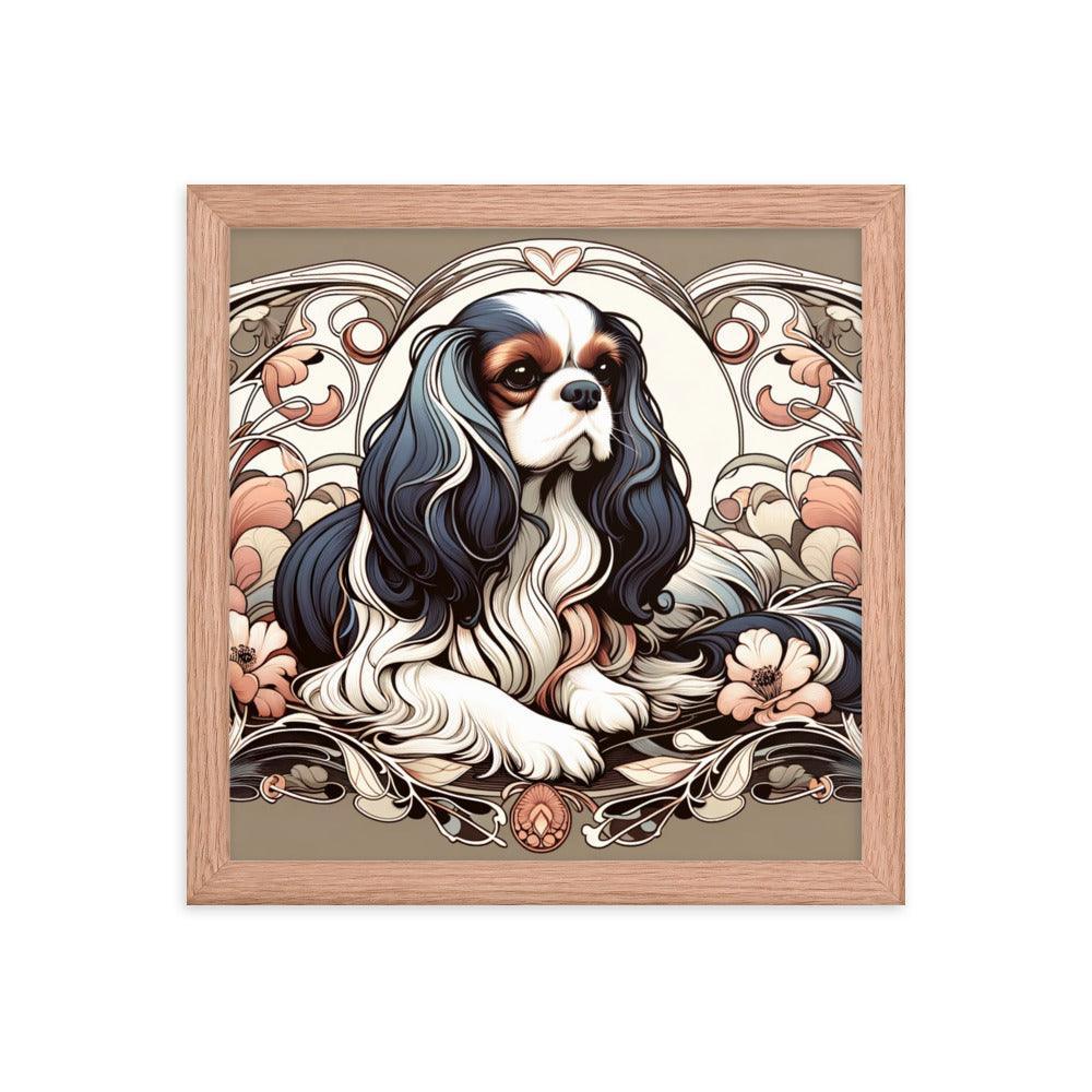 Cavalier King Charles Spaniel Art Nouveau Style Framed Poster - Oh Posters