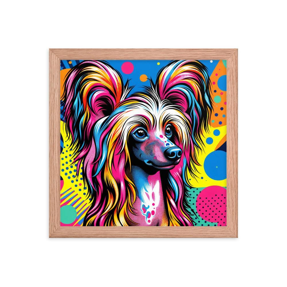 Chinese Crested Dog Pop Art Vibrance Framed Poster - Oh Posters