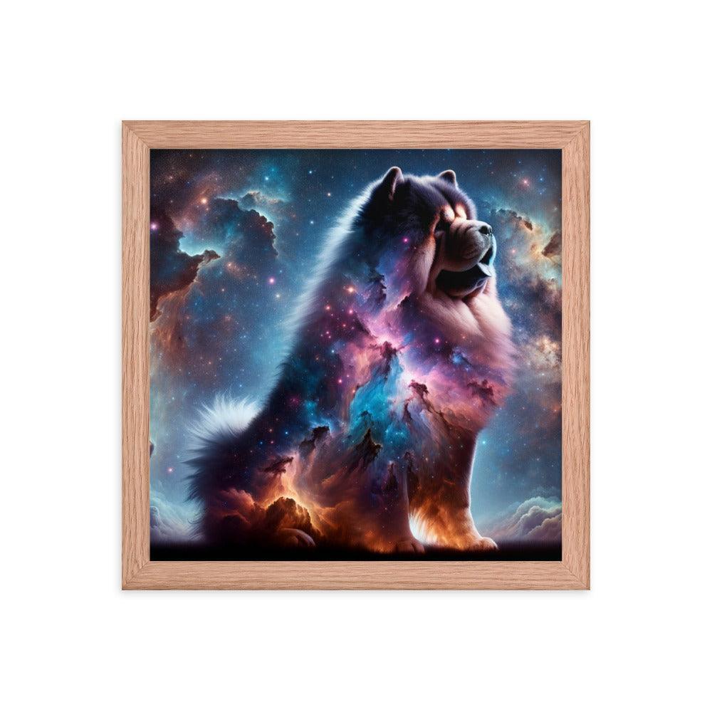 Chow Chow Cosmic Art Ethereal Stars and Nebulae Integration Framed Poster - Oh Posters